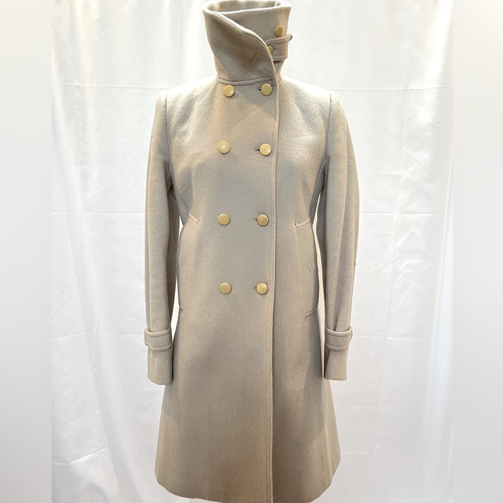 90’s Costume National wool/alpaca/leather pea coat size 6-8 amazing condition